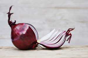 Close up of sliced red onion