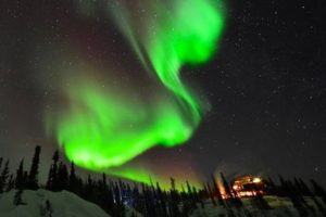 yellowknife - northwest territories - aurora borealis lighting up the sky